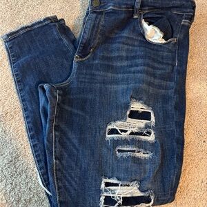 Distressed Blue Jeans American Eagle